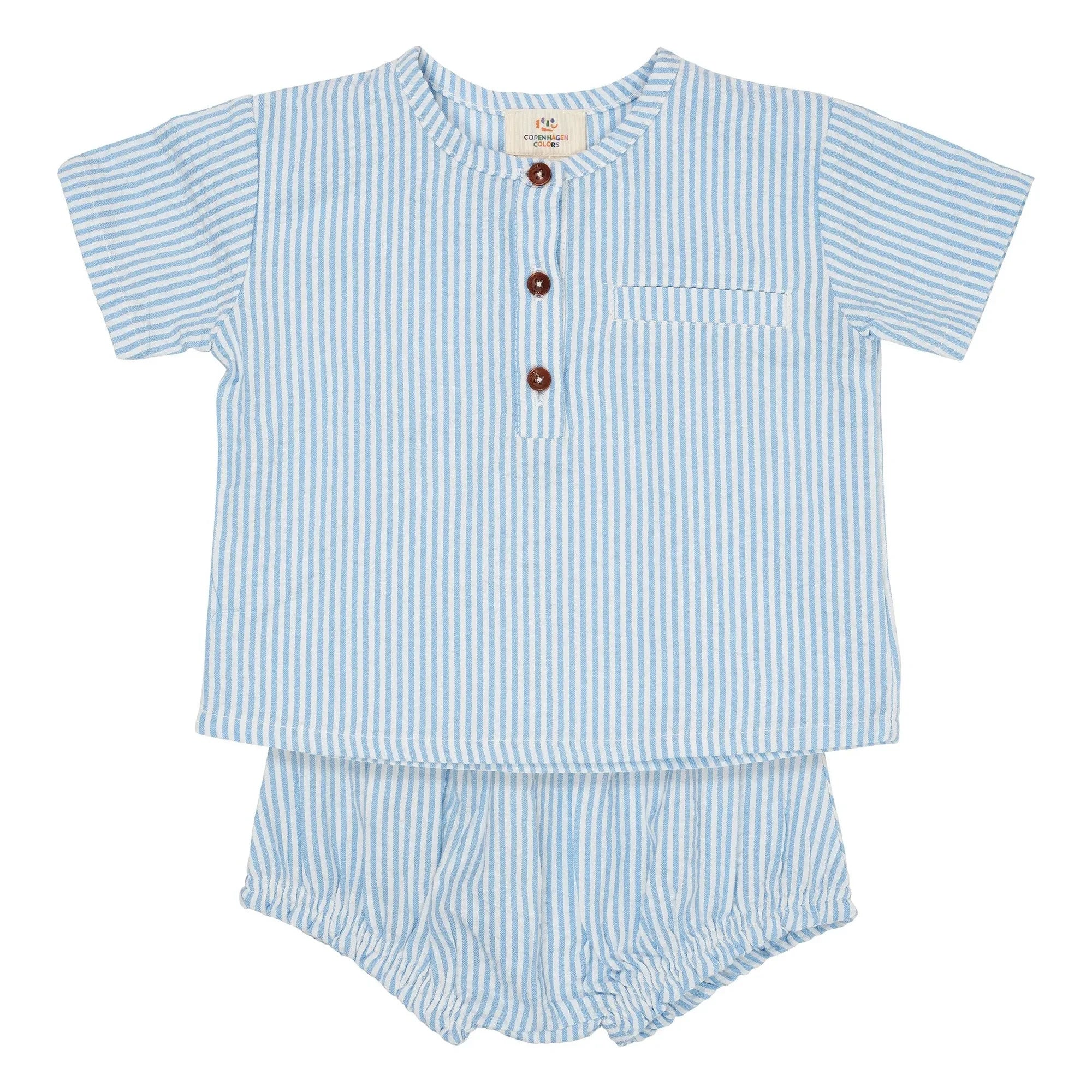 Copenhagen Colors - Organic Cotton T-Shirt and Bloomer Set | Light Blue