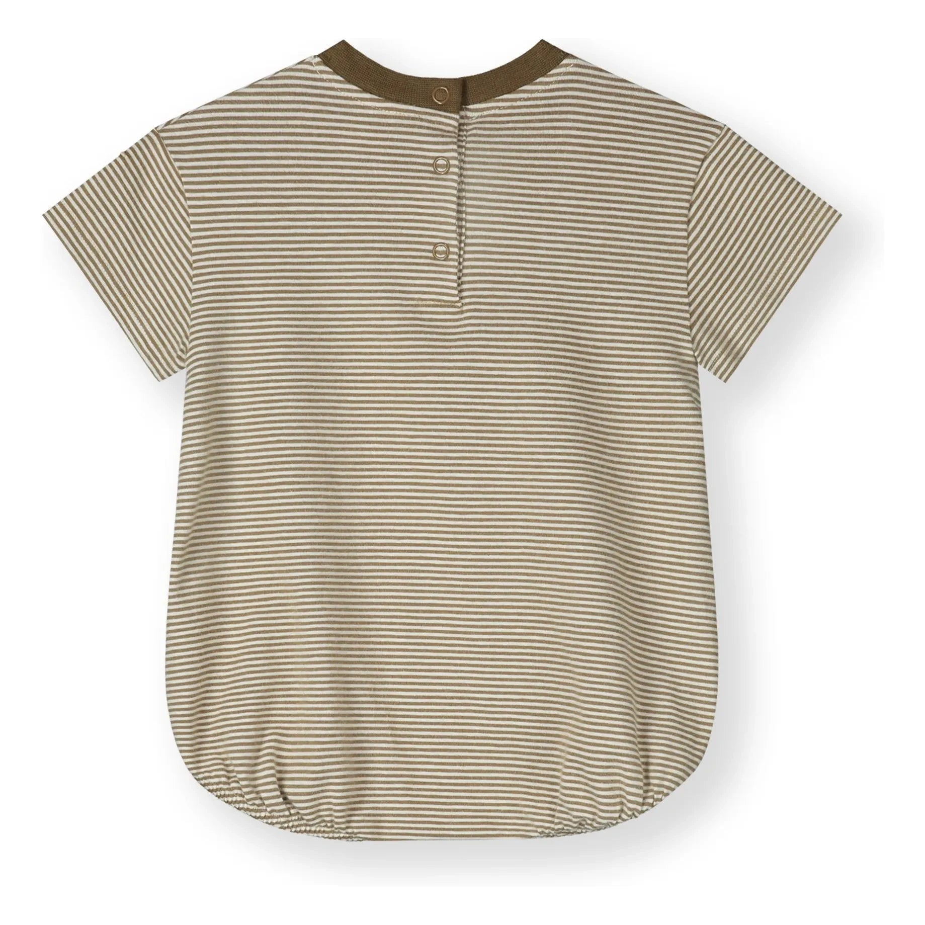 Gray Label - Organic Cotton Striped Romper | Khaki Brown