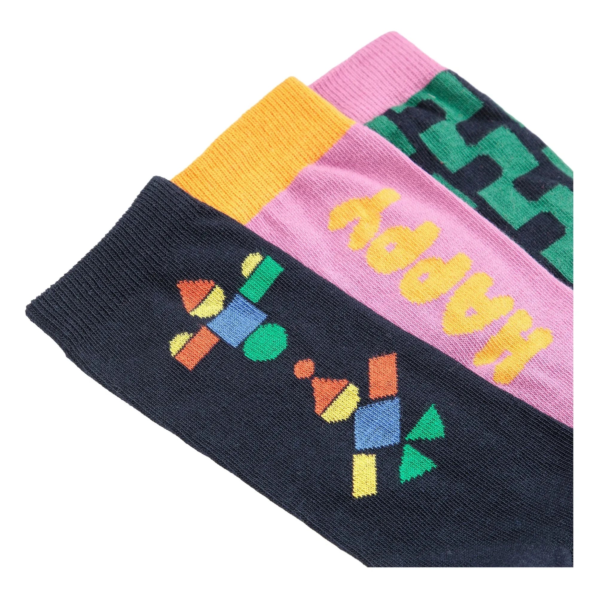 Bobo Choses - 3-Pack Happy Organic Cotton Socks Set | Pink