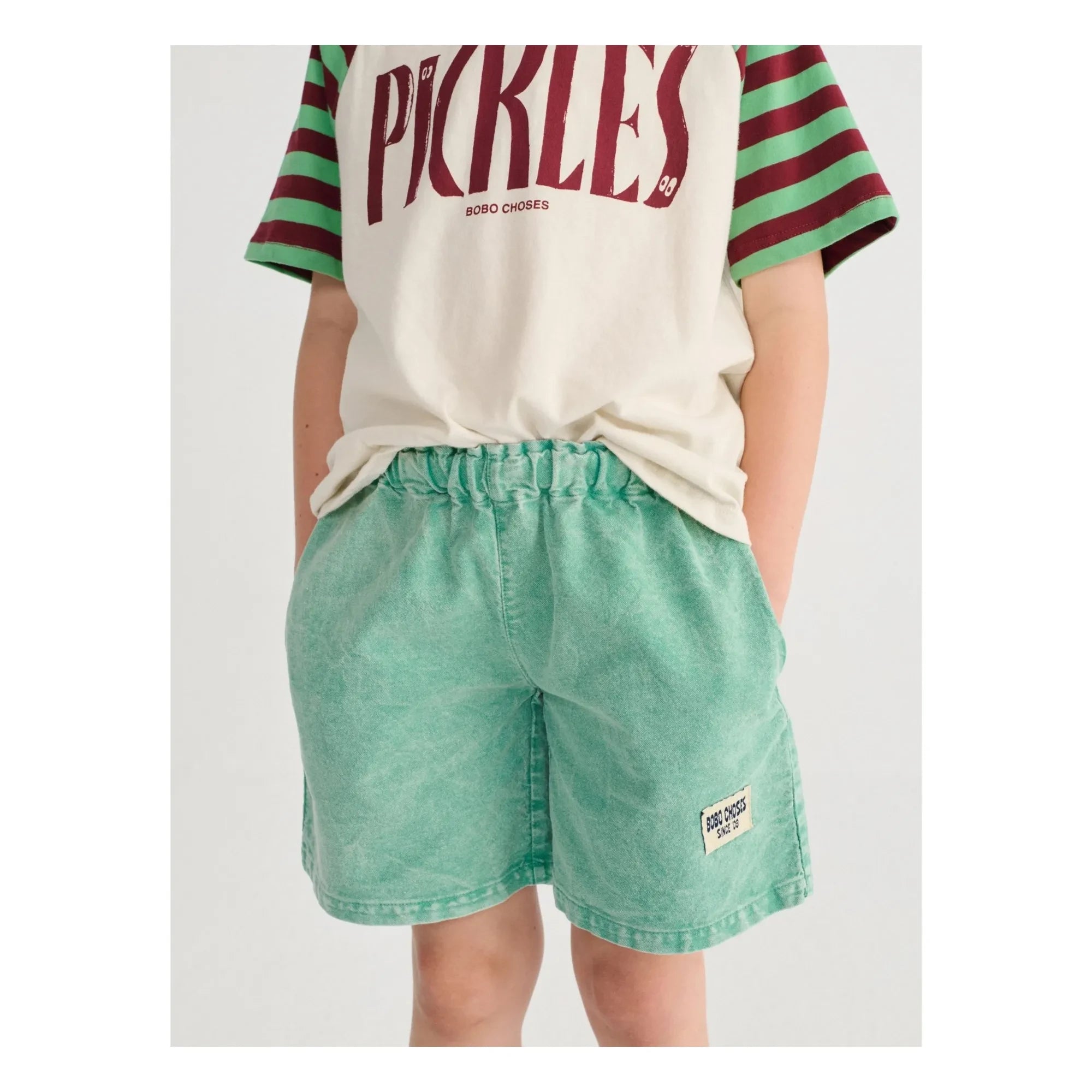 Bobo Choses - Organic Cotton Washed Shorts | Green