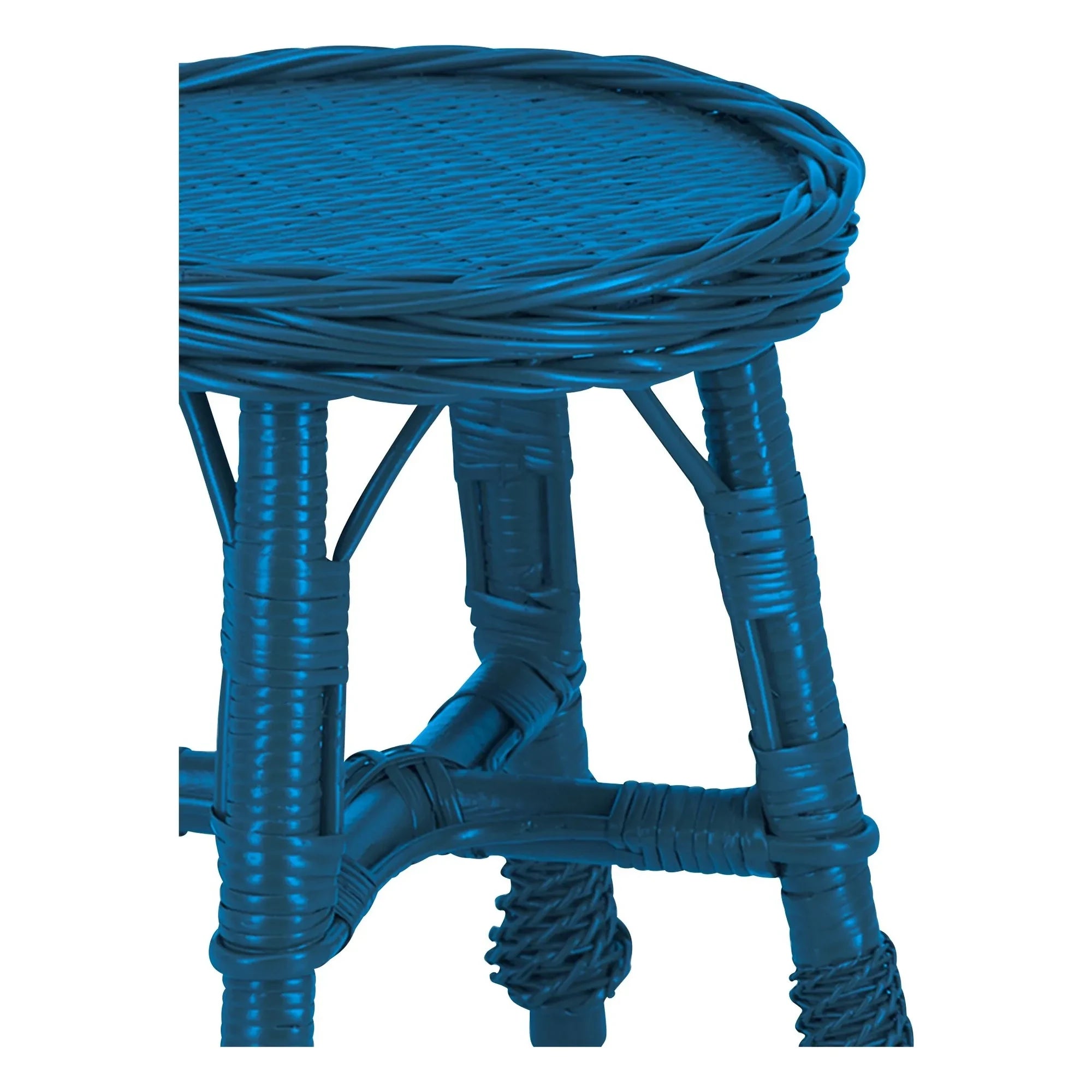 House of Capricorn - Furnas woven wicker stool | Blue