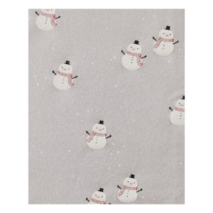 Quincy Mae - Snowman Patterned Footed Romper | Gray