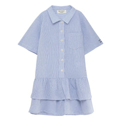True Artist - N°16 Striped Seersucker Dress | Blue