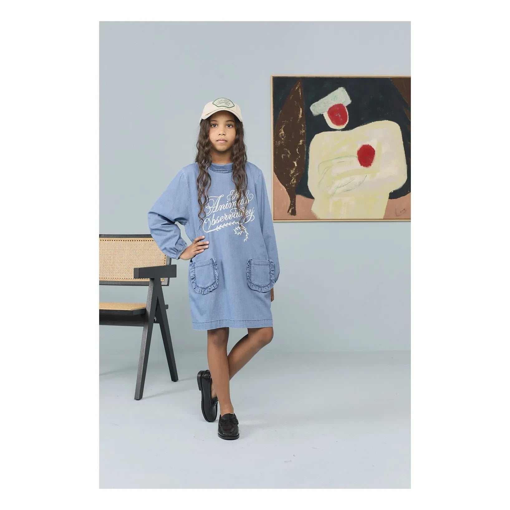 The Animals Observatory - Dragon Denim Elbise | Açık Mavi