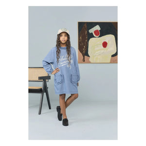The Animals Observatory - Dragon Denim Elbise | Açık Mavi
