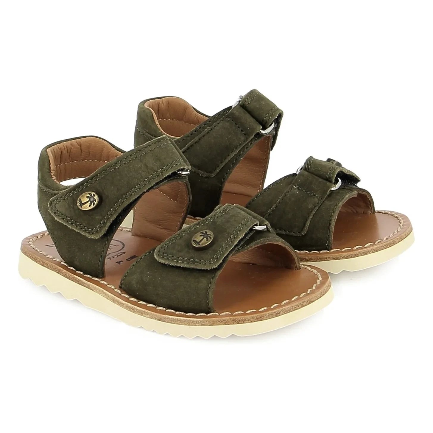 Pom d'Api - Waff Easy Nubuk sandaletler | Haki