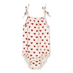 Konges Sløjd - Organic Cotton Heart Strap Bodysuit | Ecru