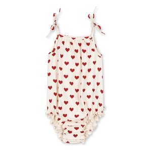 Konges Sløjd - Organic Cotton Heart Strap Bodysuit | Ecru
