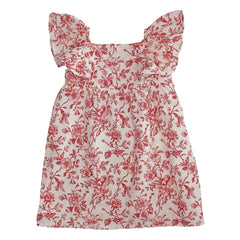 Babe & Tess - Francesca Fleurie Linen Dress | Red
