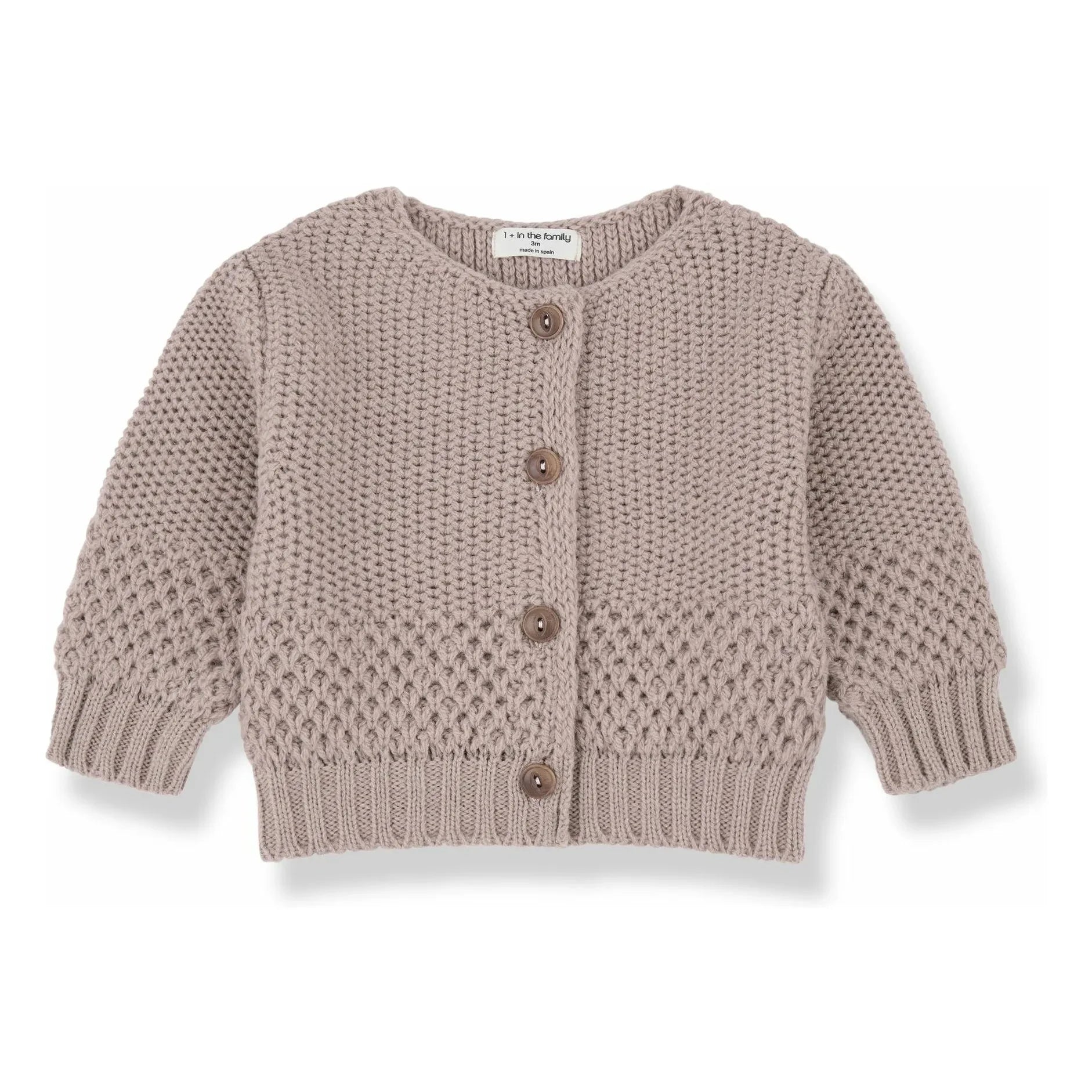 1+ in the family - Malene Merino Wool Cardigan | Nude