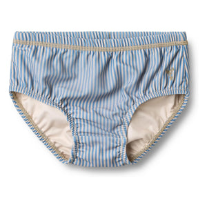 Wheat - Philip Striped Bath Briefs Made from Recycled Fibers | Blue