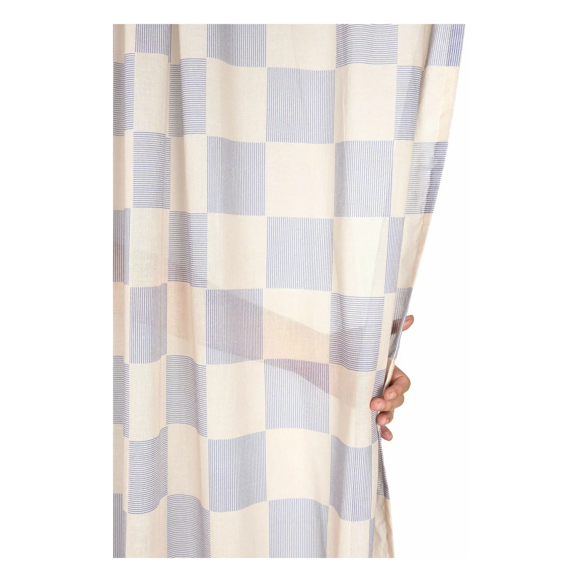 Nobodinoz - Wendy Striped Cotton Voile Curtain | Blue