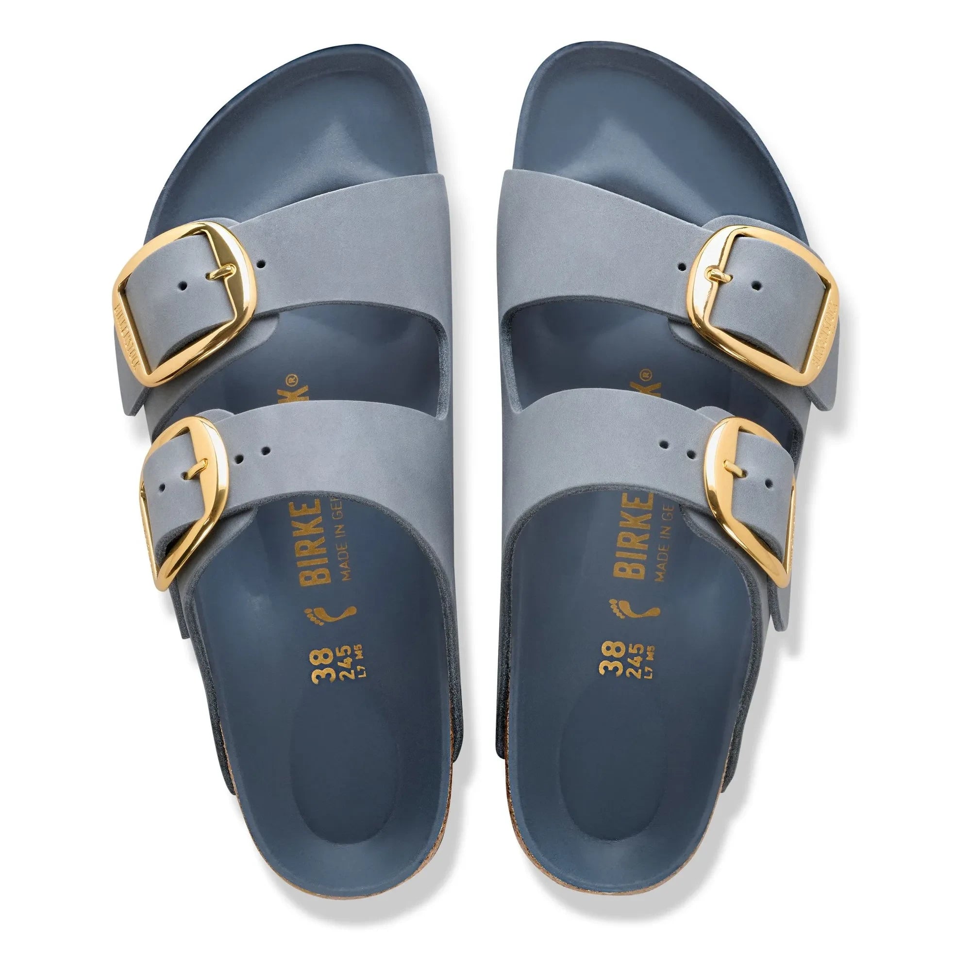 BIRKENSTOCK - Arizona Big Buckle Oiled Leather Sandals | Gray