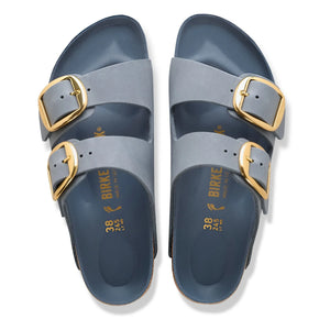BIRKENSTOCK - Arizona Big Buckle Oiled Leather Sandals | Gray