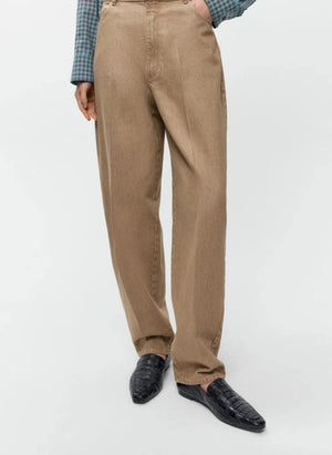Cordera - Carrot Fit Cotton Trousers | Beige