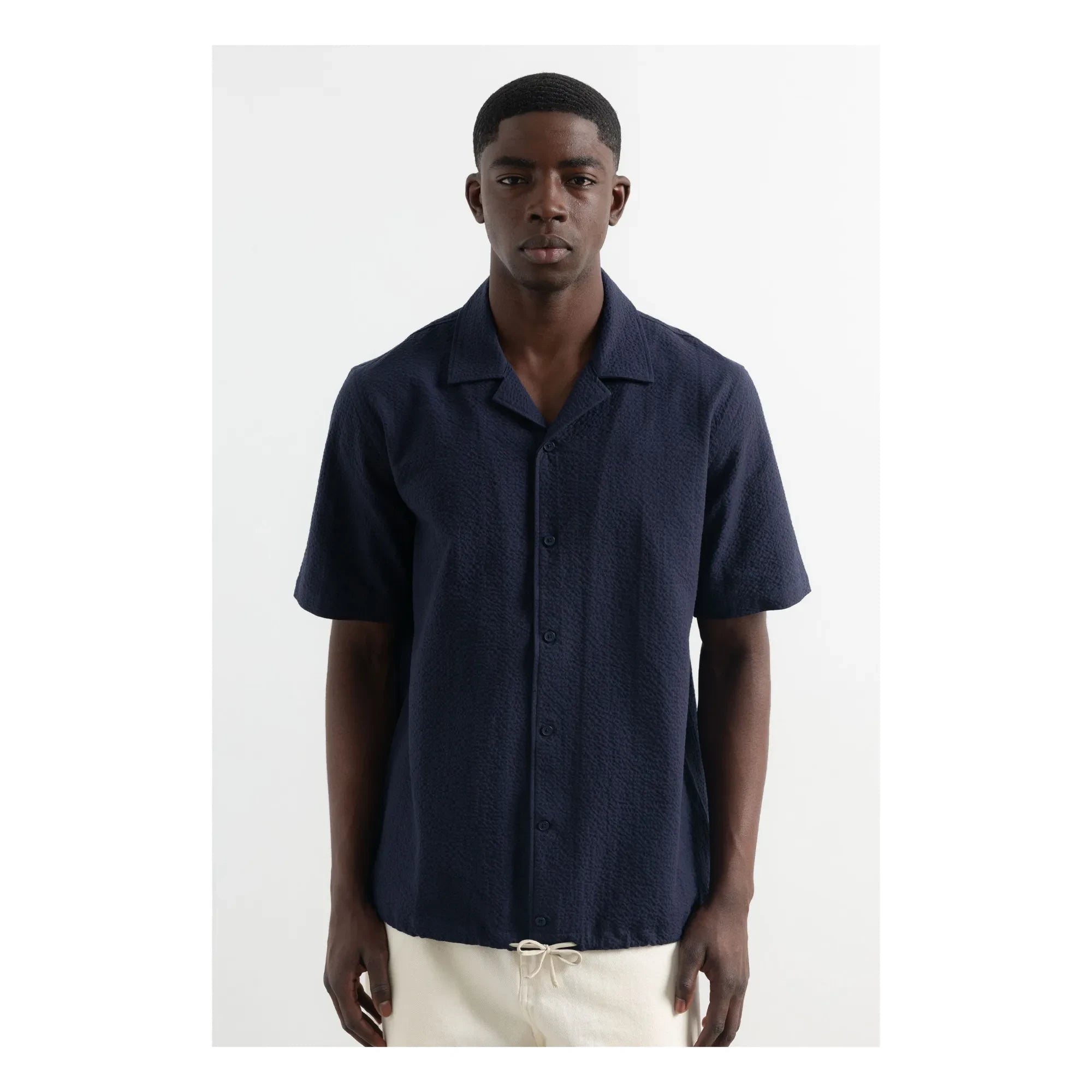 Edmmond Studios - Travis Short Sleeve Shirt | Dark Blue