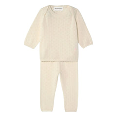 Bompard - Pointelle Cashmere T-Shirt and Pants Set | Cream