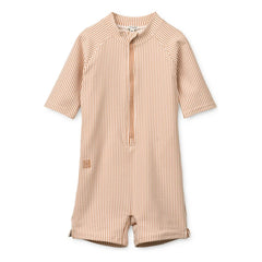 Liewood - Max Striped Seersucker UV Protection Swimsuit Jumpsuit Recycled Fiber | Pink