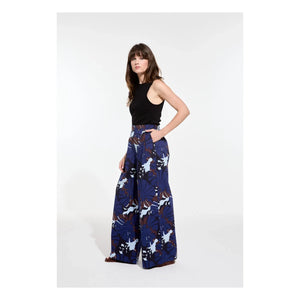 Mapoésie - Penelope Poppy Cotton Poplin Pants | Blue