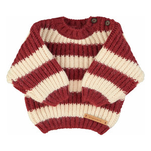 Piupiuchick - Striped Wool Sweater | Burgundy