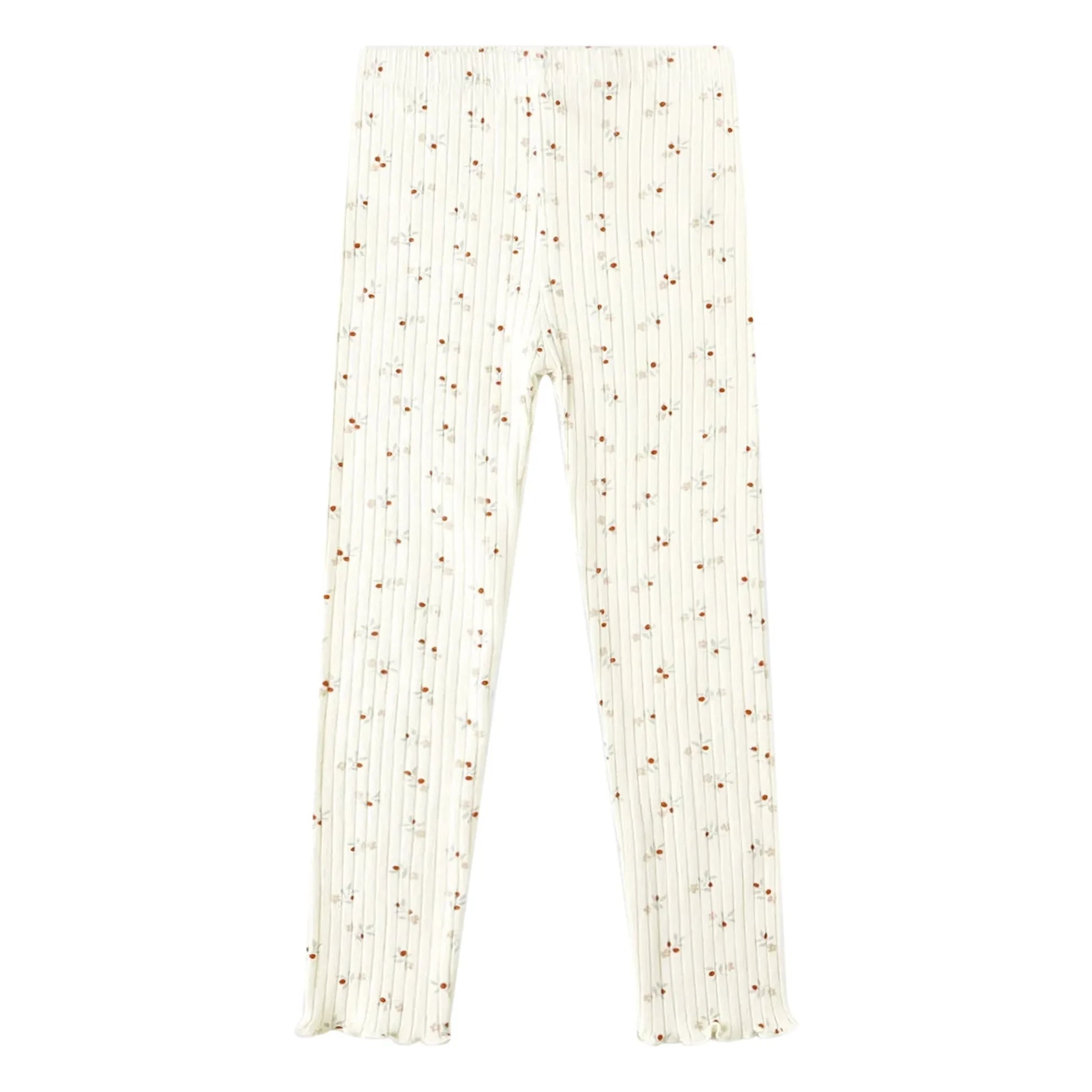 Rylee + Cru - Floral Pattern Ribbed Leggings | Ecru