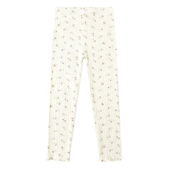 Rylee + Cru - Floral Pattern Ribbed Leggings | Ecru