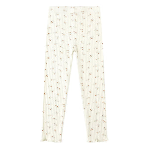Rylee + Cru - Floral Pattern Ribbed Leggings | Ecru