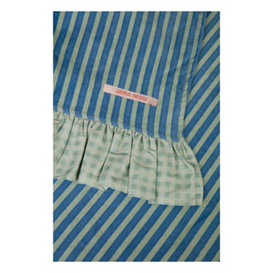 Jera Mini - Striped Ruffle Towel Beach Towel | Almond green