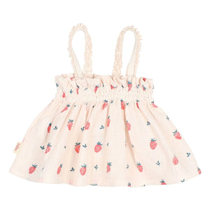 Búho - Organic Cotton Strawberry Top | Light Pink