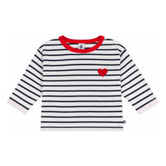 Petit Bateau - Marinière Heart T-Shirt | White