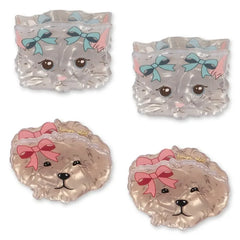 Konges Sløjd - 4’lü Hayvan Saç Tokası Seti | Bej