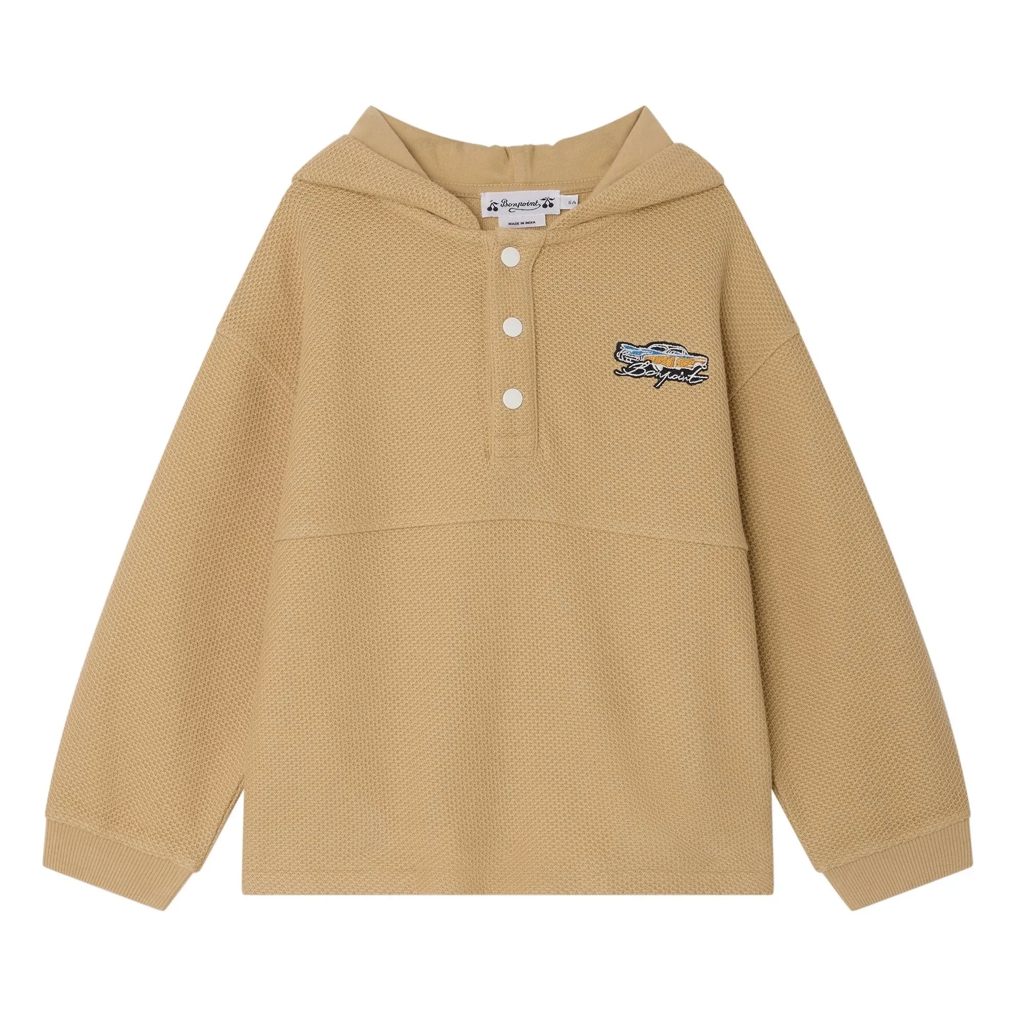Bonpoint - Edan Organic Cotton Hoodie Sweatshirt | Beige