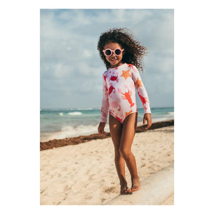 Pepita & Me - Sun Crustaceans Long Sleeve Swimsuit | Light Pink