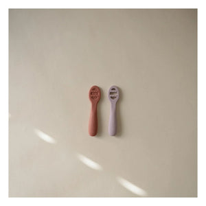 Mushie - Silicone Baby Utensils | Lilac