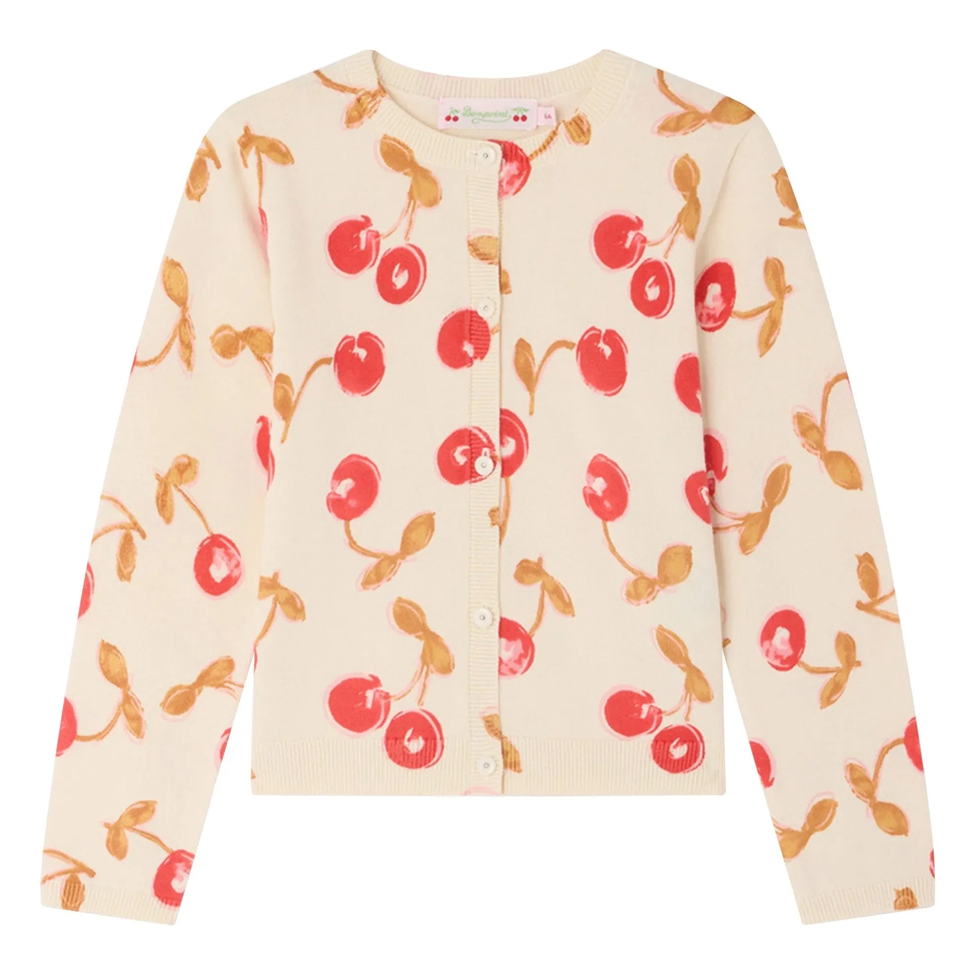 Bonpoint - Feli Cherry Organic Cotton Cardigan | Red