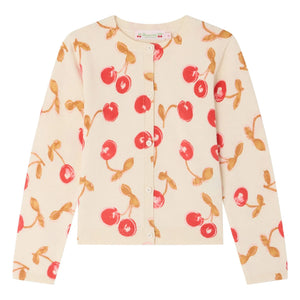 Bonpoint - Feli Cherry Organic Cotton Cardigan | Red