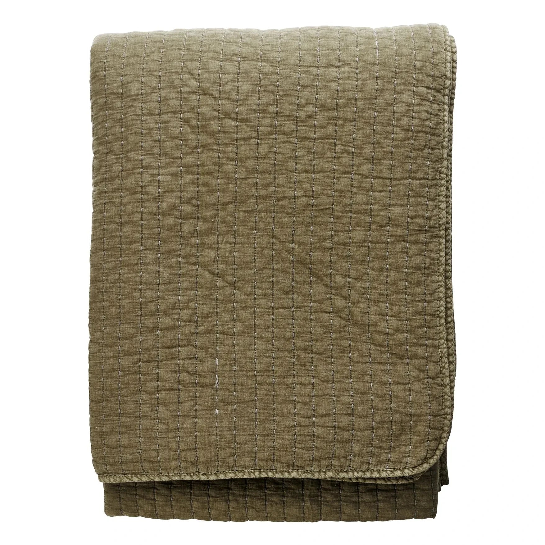 Madame Stoltz - Padded cotton bedspread | Green