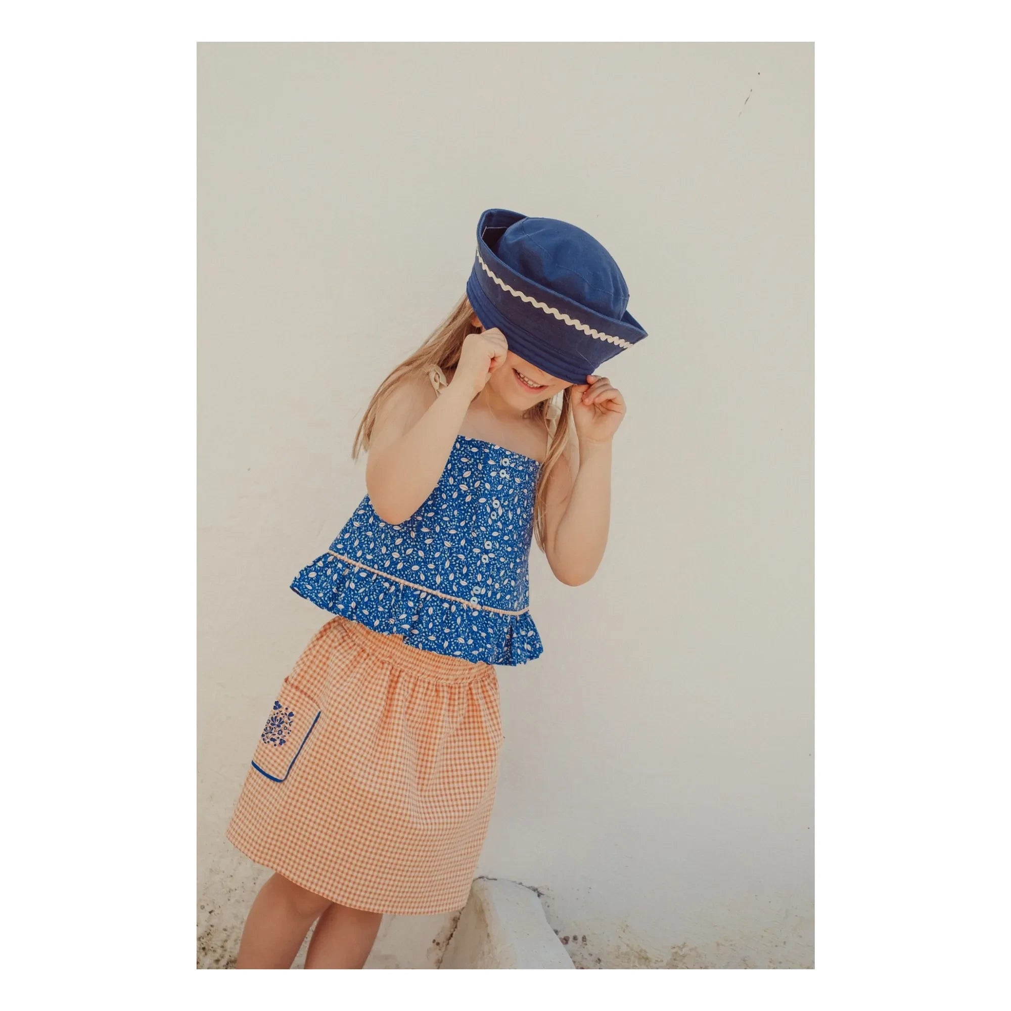 THE LiTTLE POETS - Rosalia Nature Organik Pamuk Crop Top | Kraliyet mavisi