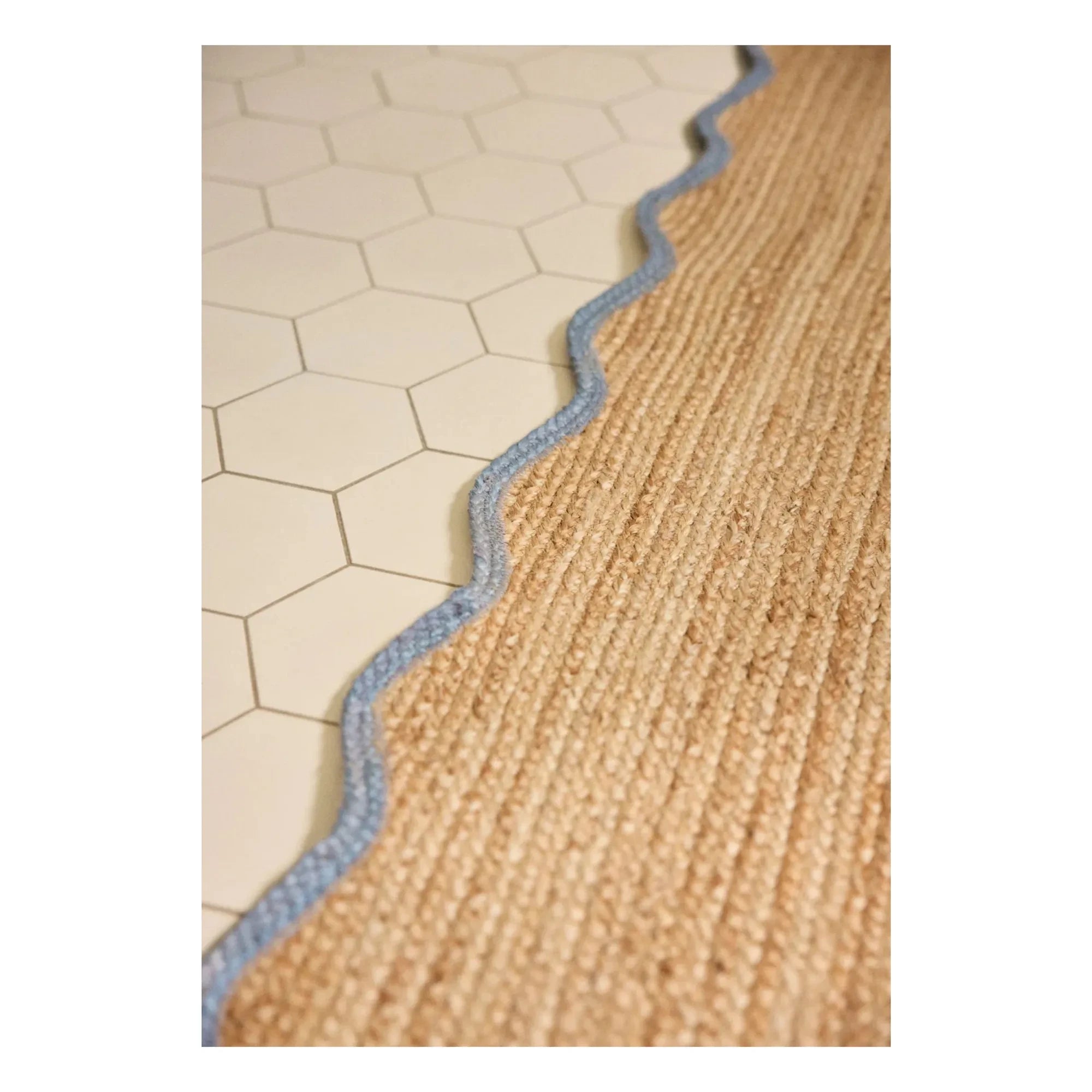 Layered - Deniztarağı jüt yolluk halı | Mavi