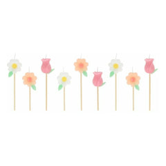 Meri Meri - Floral Birthday Candles - 9-Piece Set
