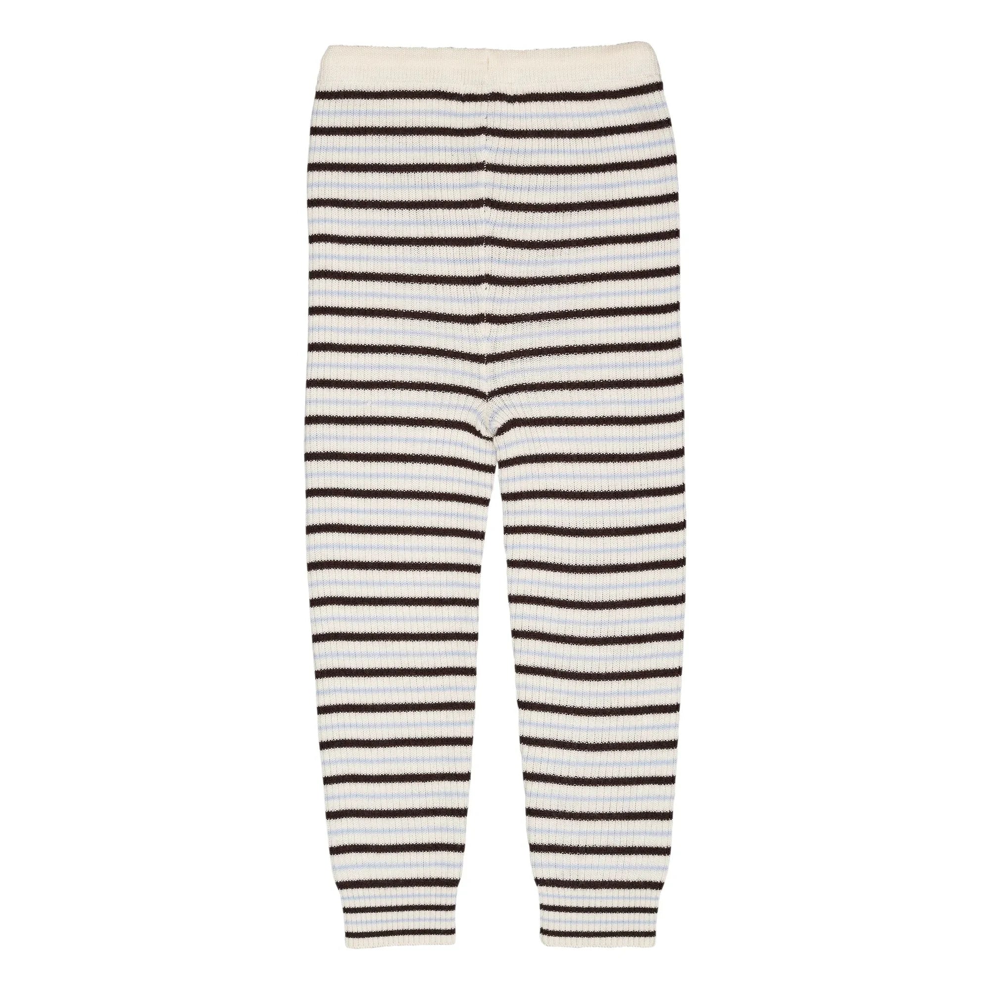 Copenhagen Colors - Merino Wool Striped Leggings | Brown