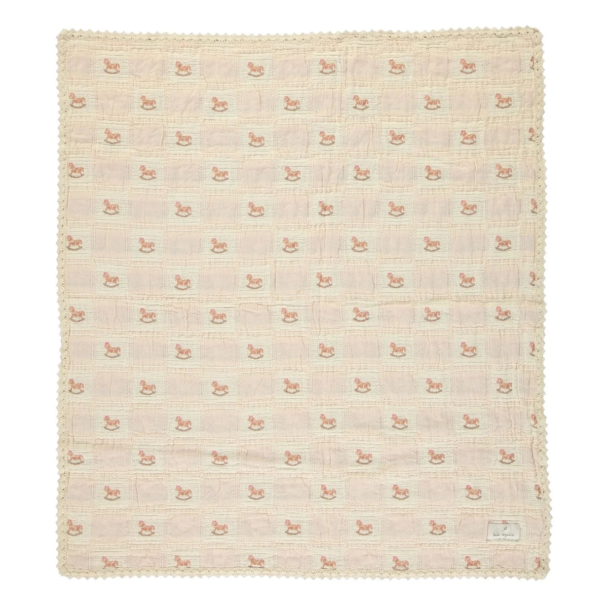 Bebe Organic - Rocking Horse Organic Cotton Blanket | Dusty Pink
