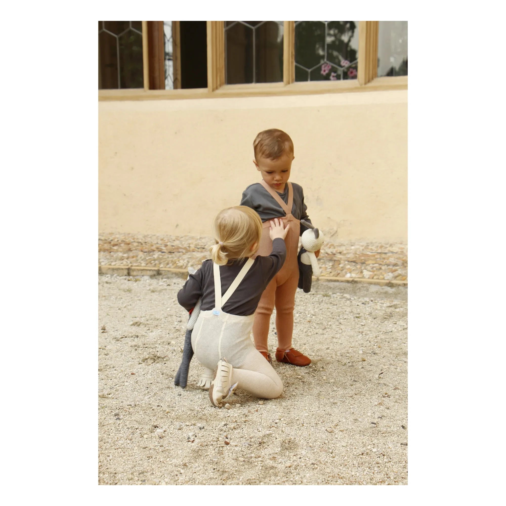 Silly Silas - Organic Cotton Striped Tights | Ecru