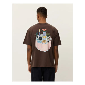 Les Deux - Cole Round Neck Organic Cotton T-Shirt | Brown