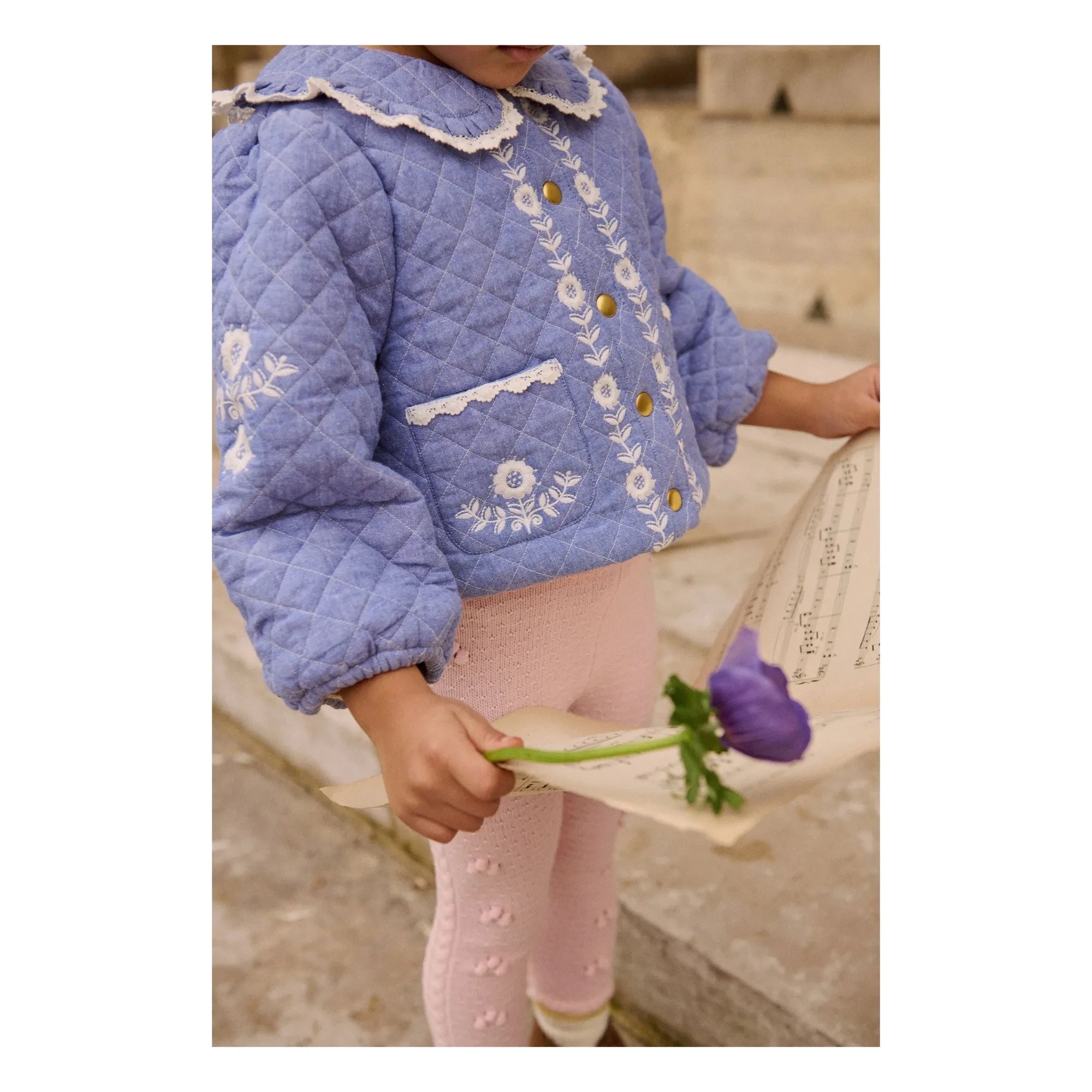 Louise Misha - Jouliana Organic Cotton Chambray Coat | Blue