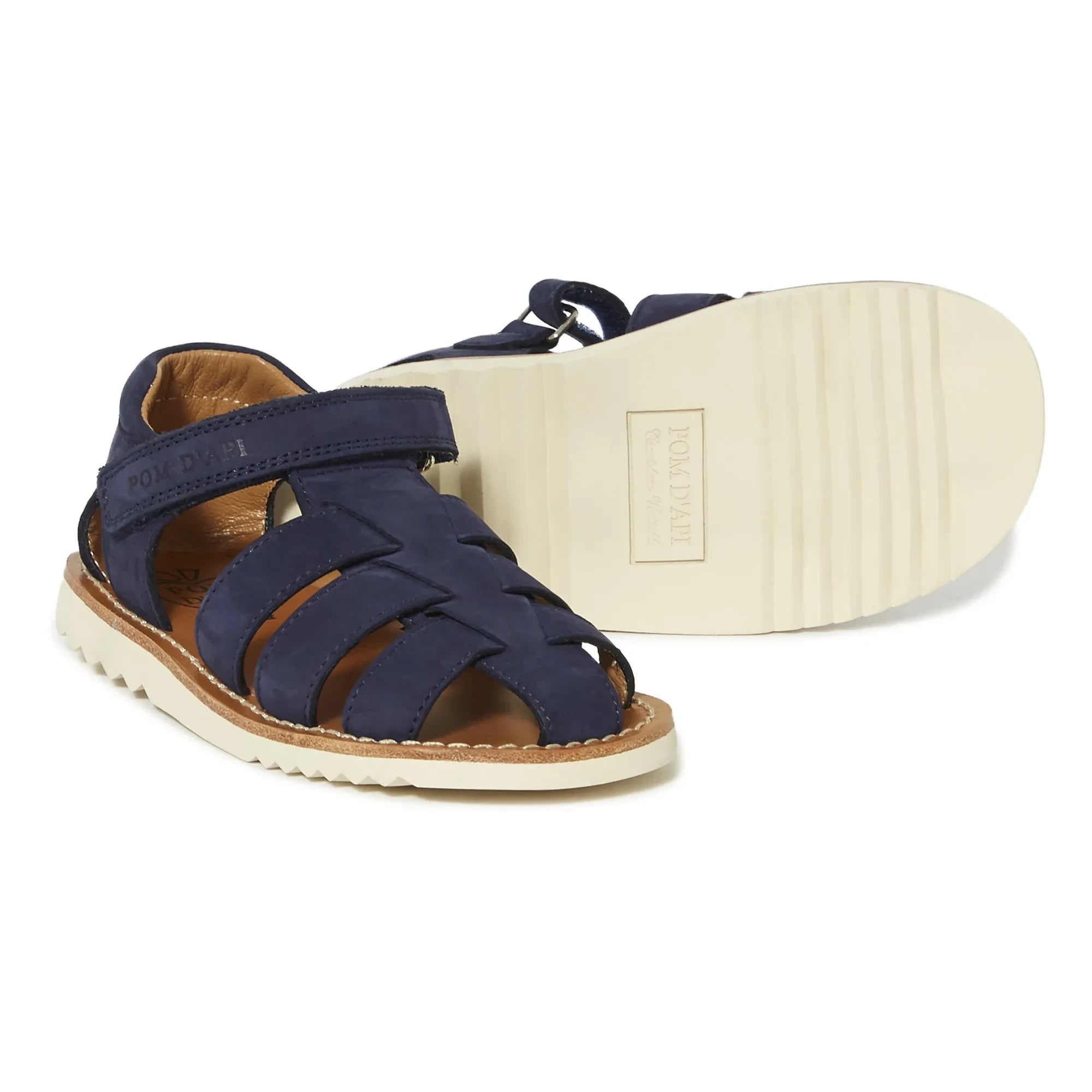 Pom d'Api - Nubuck Waff Papy Sandals | Navy Blue