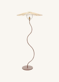 Honoré - Kaa Metal and Raffia Floor Lamp | Brown