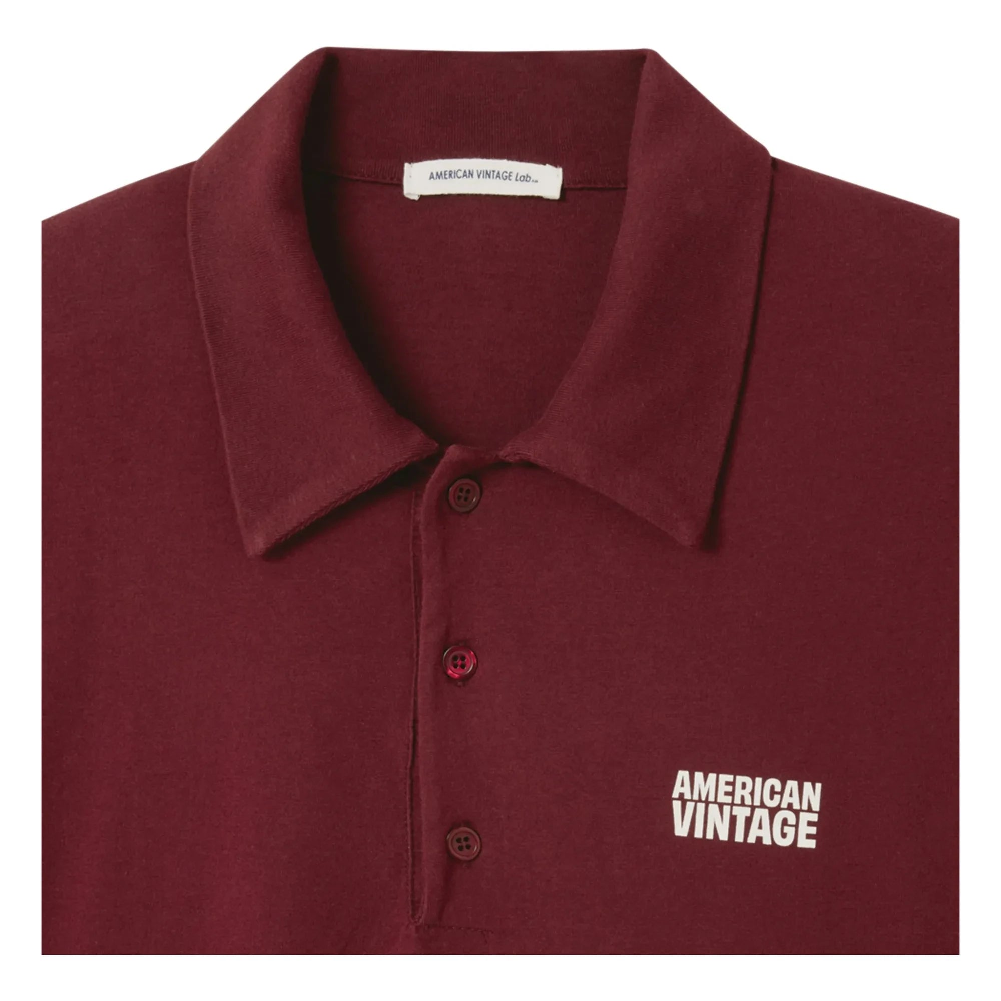 American Vintage - Bol Polo Collar T-Shirt | Burgundy