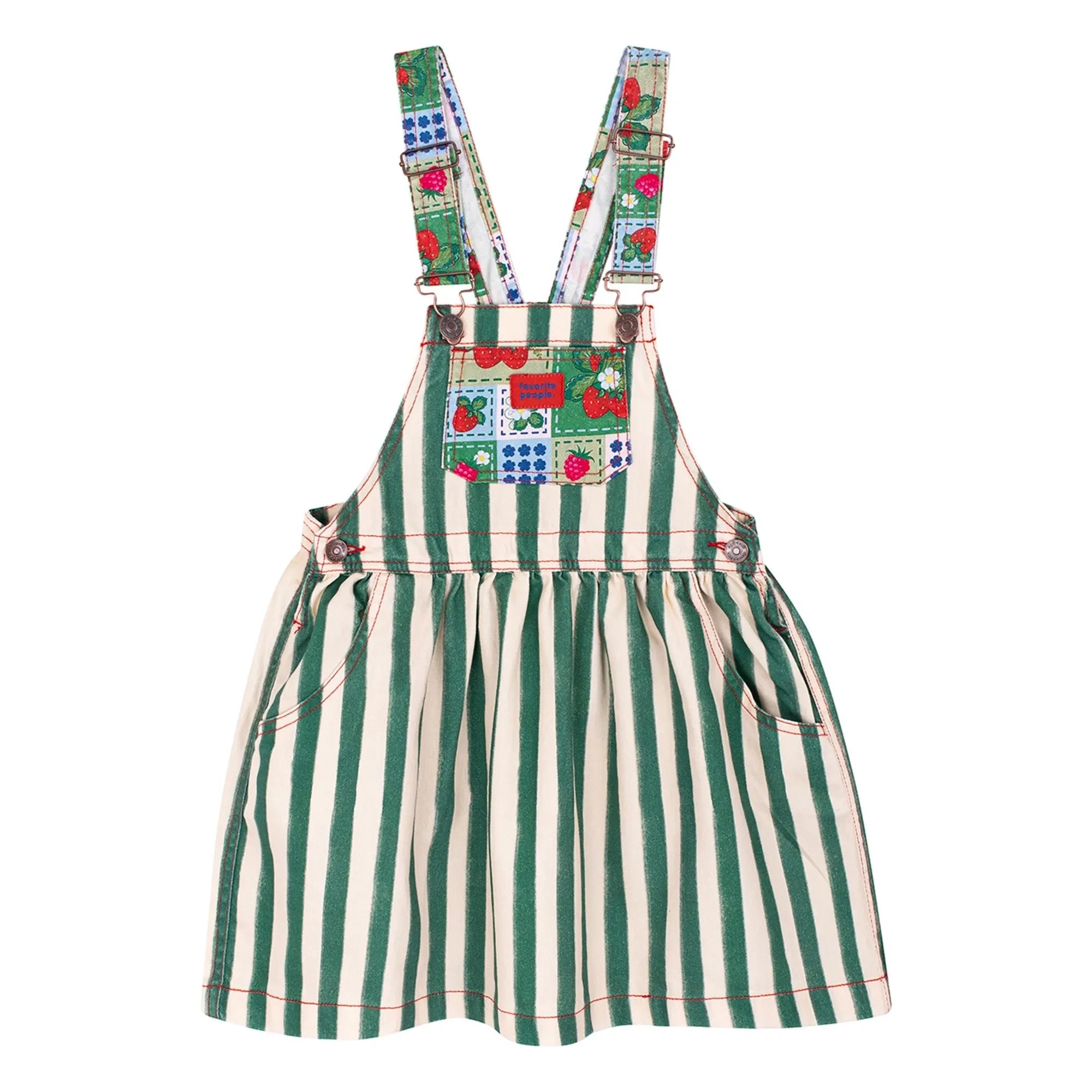 Favorite People - Striped Fragola Salopet Dress | Green