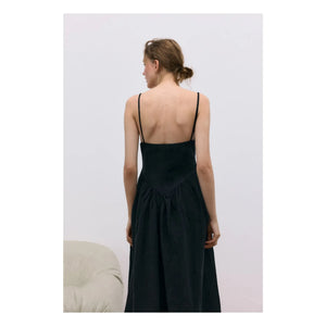 the new society - Lippia Cotton and Linen Dress | Black
